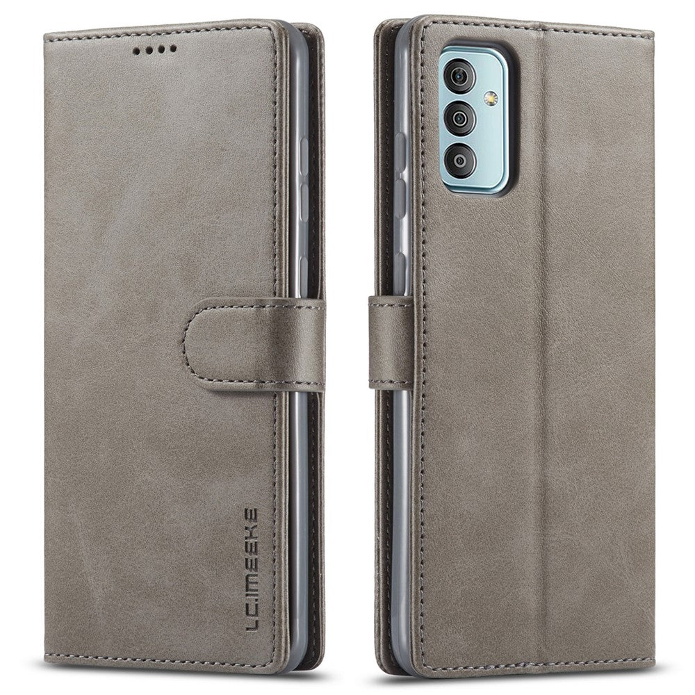 LC.IMEEKE For Samsung Galaxy M23 5G/F23 5G Textured PU Leather Magnetic Clasp Phone Case with Wallet Stand