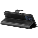 For Samsung Galaxy M33 5G (Global Version) Magnetic Clasp Textured PU Leather Stand Phone Case Wallet Folio Flip Cover