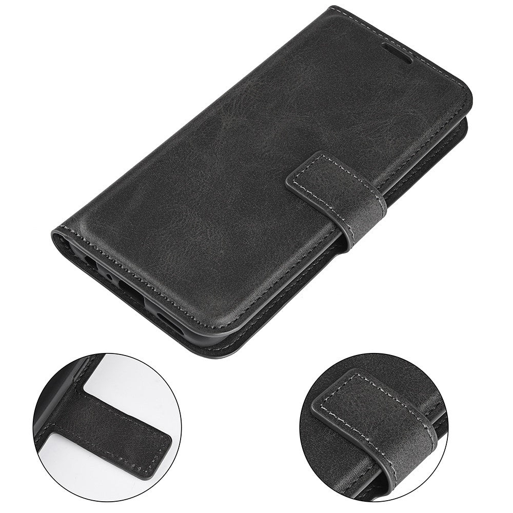 For Samsung Galaxy M33 5G (Global Version) Magnetic Clasp Textured PU Leather Stand Phone Case Wallet Folio Flip Cover