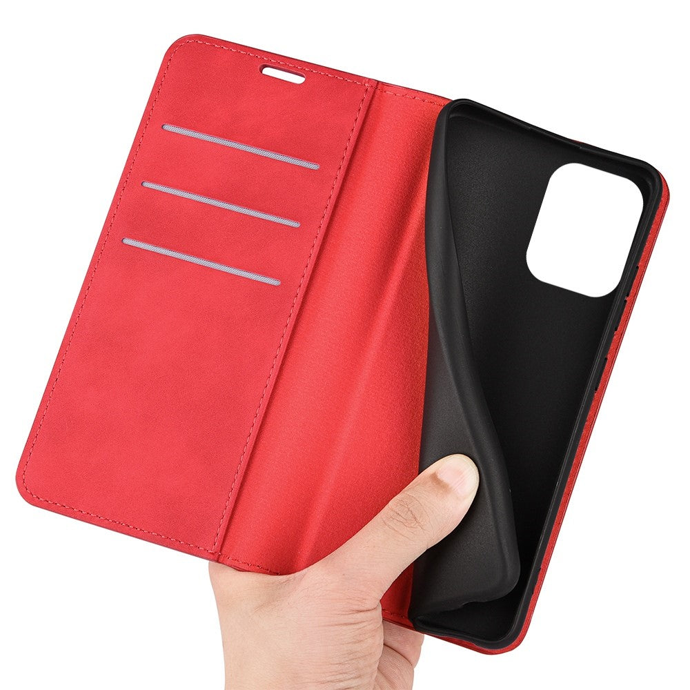 For Samsung Galaxy M33 5G (Global Version) Skin-touch Feeling PU Leather Auto Closure Magnetic Phone Case with Wallet Stand