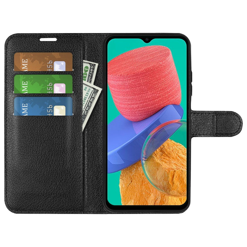 For Samsung Galaxy M33 5G (Global Version) Litchi Texture Leather Case Shockproof Stand Wallet Phone Protective Cover
