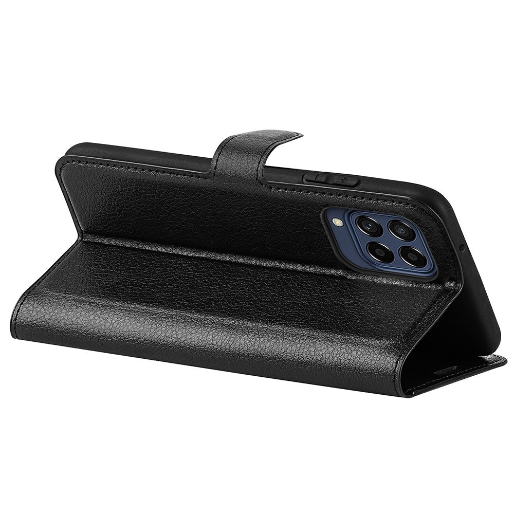 For Samsung Galaxy M33 5G (Global Version) Litchi Texture Leather Case Shockproof Stand Wallet Phone Protective Cover