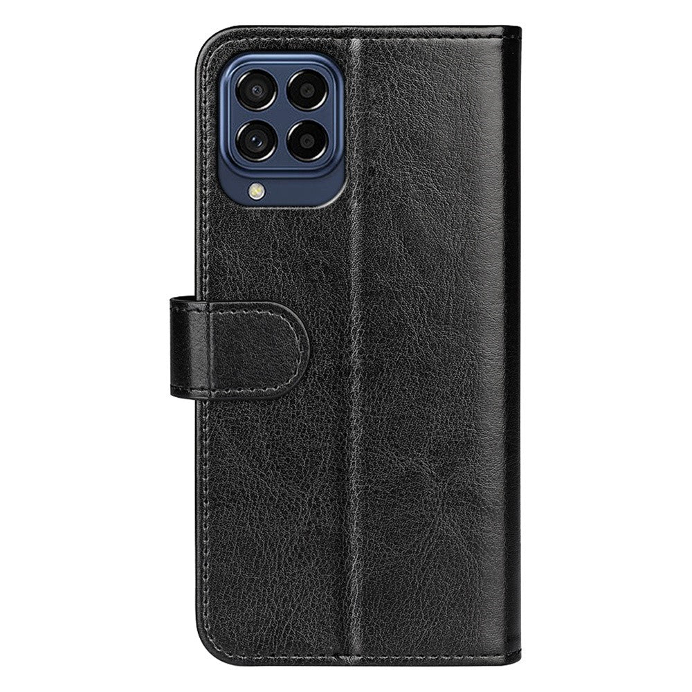 For Samsung Galaxy M33 5G (Global Version) Crazy Horse Texture Folio Flip Leather Phone Case Wallet Stand Cover
