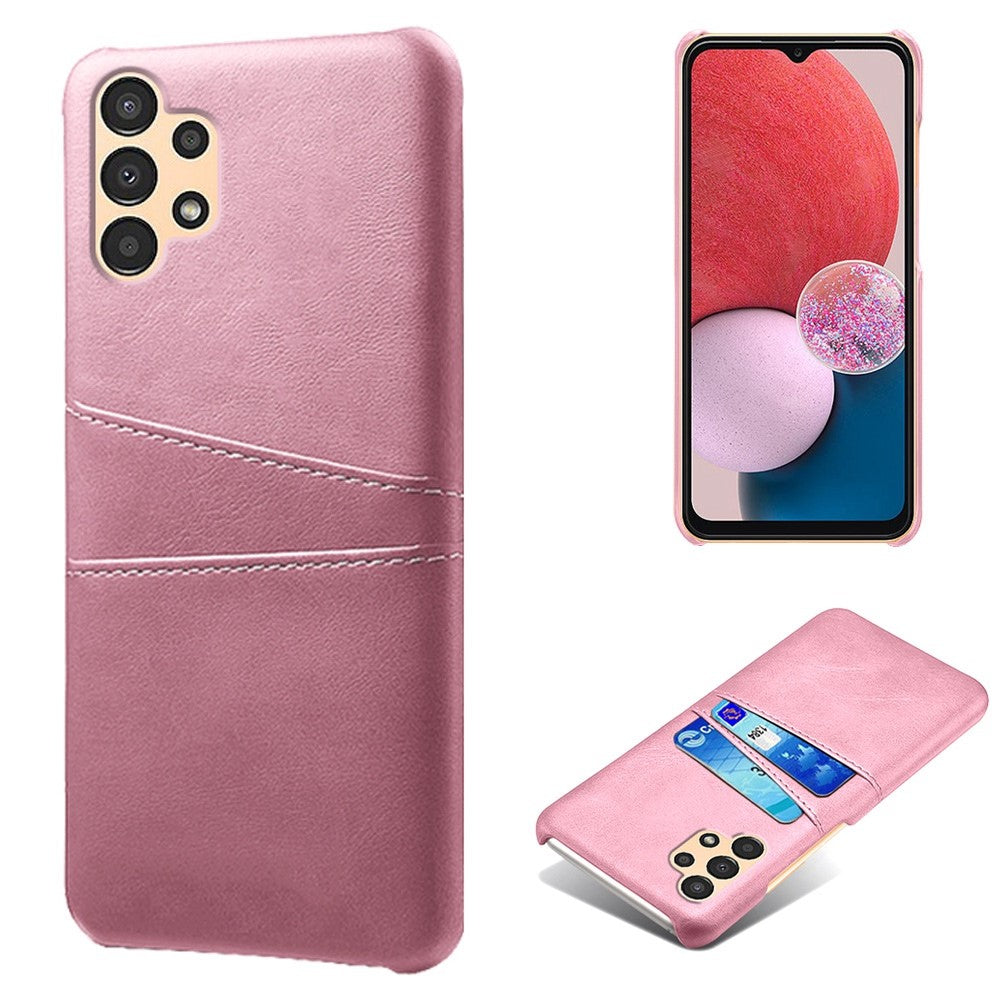 Til Samsung Galaxy A13 4G Multifunktionelt Telefoncover med Kortlommer og Beskyttende PU Læderbelagt Hårdt PC-etui