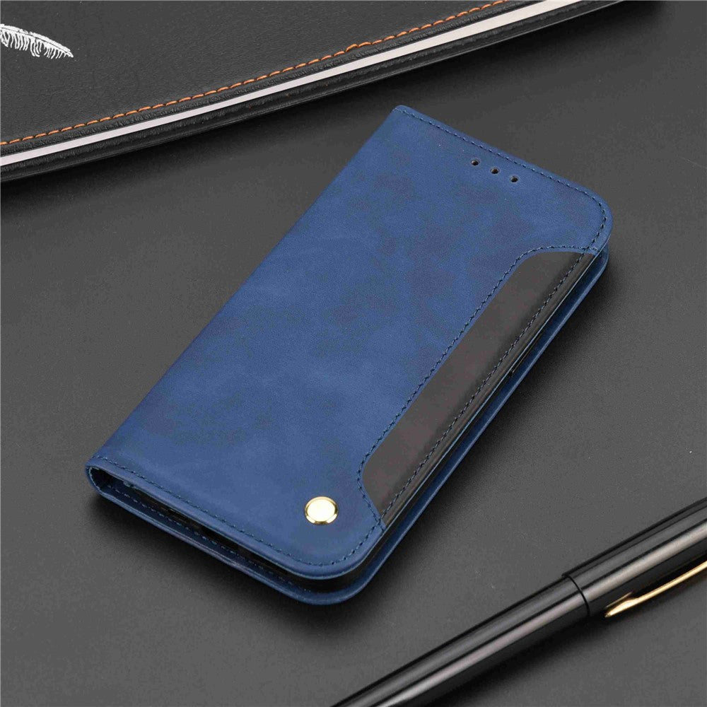 For Samsung Galaxy M53 5G Splicing PU Leather Skin-touch Feeling Case Stand Magnetic Absorption Full Protection Flip Folio Wallet Cover