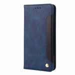 For Samsung Galaxy M53 5G Splicing PU Leather Skin-touch Feeling Case Stand Magnetic Absorption Full Protection Flip Folio Wallet Cover