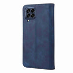 For Samsung Galaxy M53 5G Splicing PU Leather Skin-touch Feeling Case Stand Magnetic Absorption Full Protection Flip Folio Wallet Cover
