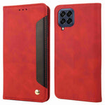 For Samsung Galaxy M53 5G Splicing PU Leather Skin-touch Feeling Case Stand Magnetic Absorption Full Protection Flip Folio Wallet Cover