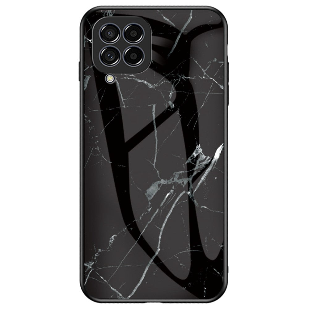 For Samsung Galaxy M53 5G Marble Pattern Tempered Glass + PC + TPU Scratch-resistant Protective Phone Shell Case