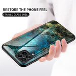For Samsung Galaxy M53 5G Marble Pattern Tempered Glass + PC + TPU Scratch-resistant Protective Phone Shell Case