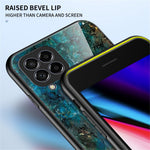 For Samsung Galaxy M53 5G Marble Pattern Tempered Glass + PC + TPU Scratch-resistant Protective Phone Shell Case