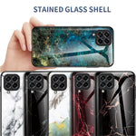 For Samsung Galaxy M53 5G Marble Pattern Tempered Glass + PC + TPU Scratch-resistant Protective Phone Shell Case