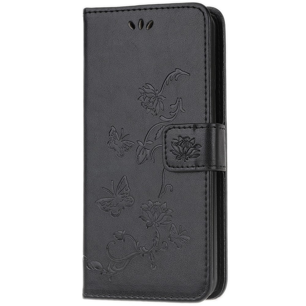 Mobilskal till Samsung Galaxy M53 5G med präglat fjärils- och blommönster, magnetiskt spänne, plånboksfodral i PU-läder