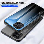 For Samsung Galaxy M33 5G (Global Version) All-inclusive Protection Anti-fall Color Gradient Tempered Glass + PC + TPU Phone Case Shell