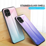 For Samsung Galaxy M33 5G (Global Version) All-inclusive Protection Anti-fall Color Gradient Tempered Glass + PC + TPU Phone Case Shell