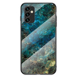 Til Samsung Galaxy M23 5G/F23 5G Marmormønster Hærdet Glas + PC + TPU Stilfuldt Ridsefast Smartphone Cover