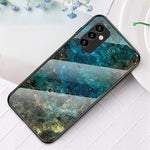 Til Samsung Galaxy M23 5G/F23 5G Marmormønster Hærdet Glas + PC + TPU Stilfuldt Ridsefast Smartphone Cover