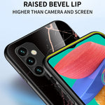 Til Samsung Galaxy M23 5G/F23 5G Marmormønster Hærdet Glas + PC + TPU Stilfuldt Ridsefast Smartphone Cover