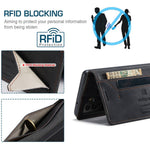 AUTSPACE A01-serien til Samsung Galaxy S22 5G PU-lædercover med RFID-blokerende pung og flip-stander