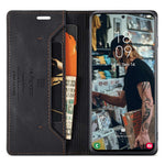 AUTSPACE A01-serien til Samsung Galaxy S22 5G PU-lædercover med RFID-blokerende pung og flip-stander