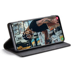 AUTSPACE A01-serien til Samsung Galaxy S22 5G PU-lædercover med RFID-blokerende pung og flip-stander