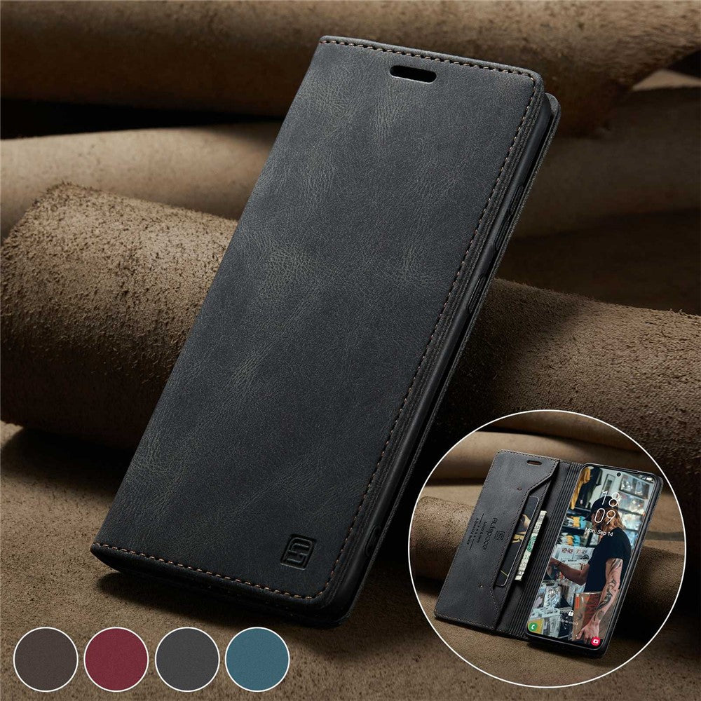 AUTSPACE A01-serien til Samsung Galaxy S22 5G PU-lædercover med RFID-blokerende pung og flip-stander