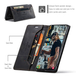AUTSPACE A01-serien til Samsung Galaxy S22 5G PU-lædercover med RFID-blokerende pung og flip-stander