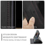 AUTSPACE A01-serien til Samsung Galaxy S22+ 5G PU-lædercover RFID-blokerende pung-flipcover med støttefod