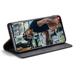 AUTSPACE A01-serien til Samsung Galaxy S22+ 5G PU-lædercover RFID-blokerende pung-flipcover med støttefod