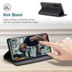 AUTSPACE A01-serien til Samsung Galaxy S22+ 5G PU-lædercover RFID-blokerende pung-flipcover med støttefod
