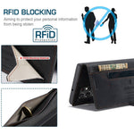 AUTSPACE A01 Series for Samsung Galaxy S22 Ultra 5G PU Leather Case RFID Blocking Wallet Flip Stand Cover