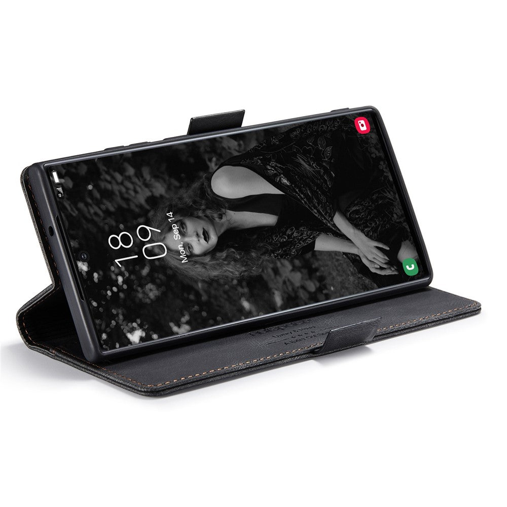AUTSPACE A01 Series for Samsung Galaxy S22 Ultra 5G PU Leather Case RFID Blocking Wallet Flip Stand Cover