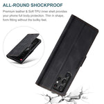 AUTSPACE A01 Series for Samsung Galaxy S22 Ultra 5G PU Leather Case RFID Blocking Wallet Flip Stand Cover
