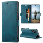 AUTSPACE A01 Series for Samsung Galaxy S22 Ultra 5G PU Leather Case RFID Blocking Wallet Flip Stand Cover