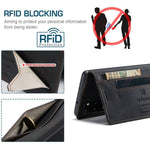 AUTSPACE A01-serien RFID-blokerende pung i PU-læder med foldbart stativ til Samsung Galaxy S20 Plus 4G/5G