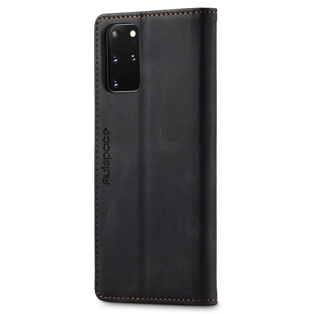 AUTSPACE A01-serien RFID-blokerende pung i PU-læder med foldbart stativ til Samsung Galaxy S20 Plus 4G/5G