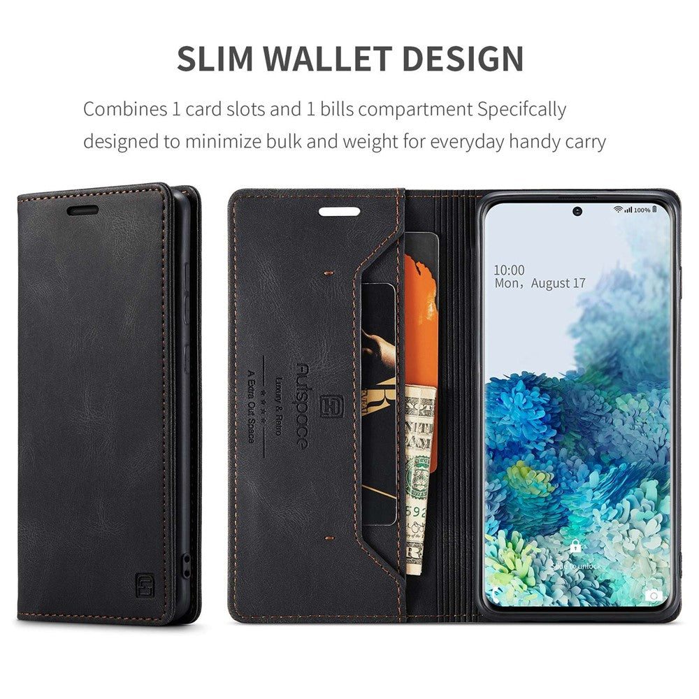 AUTSPACE A01 Series for Samsung Galaxy S20 Plus 4G / 5G PU Leather Case RFID Blocking Wallet Flip Stand Cover