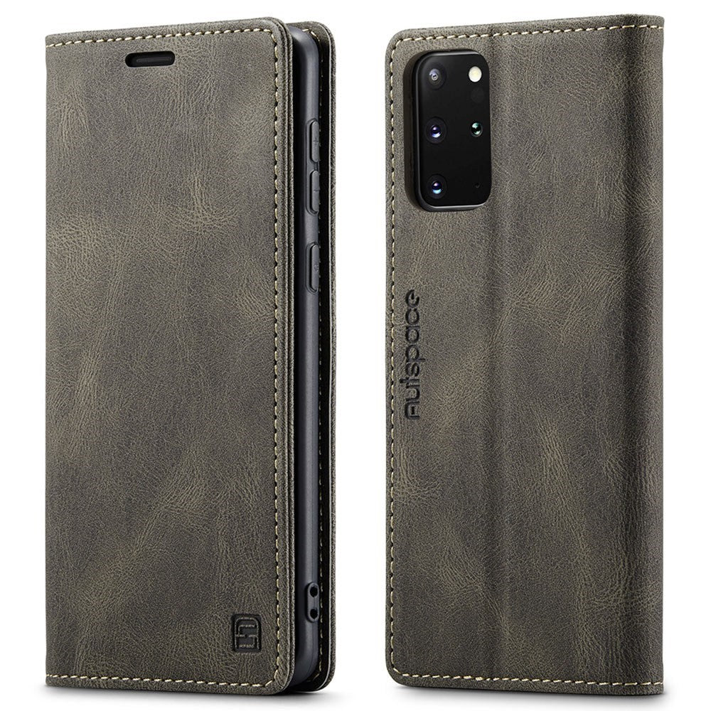 AUTSPACE A01 Series for Samsung Galaxy S20 Plus 4G / 5G PU Leather Case RFID Blocking Wallet Flip Stand Cover