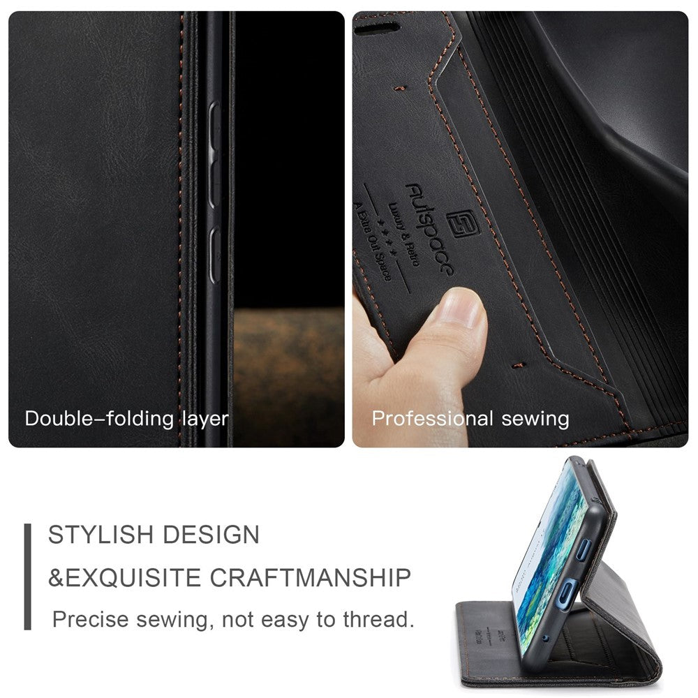 AUTSPACE A01 Series for Samsung Galaxy S20 Ultra 4G / 5G PU Leather Case RFID Blocking Retro Wallet Flip Stand Cover