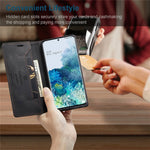 AUTSPACE A01 Series for Samsung Galaxy S20 Ultra 4G / 5G PU Leather Case RFID Blocking Retro Wallet Flip Stand Cover