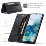 AUTSPACE A01 Series for Samsung Galaxy S20 Ultra 4G / 5G PU Leather Case RFID Blocking Retro Wallet Flip Stand Cover