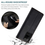 AUTSPACE A01 Series for Samsung Galaxy S20 Ultra 4G / 5G PU Leather Case RFID Blocking Retro Wallet Flip Stand Cover