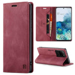 AUTSPACE A01 Series for Samsung Galaxy S20 Ultra 4G / 5G PU Leather Case RFID Blocking Retro Wallet Flip Stand Cover