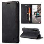 AUTSPACE A01-serien til Samsung Galaxy S21 FE 5G PU-lædercover RFID-blokerende pung-flip-ståcover