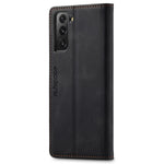 AUTSPACE A01-serien til Samsung Galaxy S21 FE 5G PU-lædercover RFID-blokerende pung-flip-ståcover