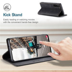 AUTSPACE A01-serien til Samsung Galaxy S21 FE 5G PU-lædercover RFID-blokerende pung-flip-ståcover
