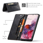 AUTSPACE A01-serien til Samsung Galaxy S20 4G/5G PU-læderetui RFID-blokerende pung-flipcover med standfunktion