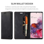 AUTSPACE A01-serien til Samsung Galaxy S20 4G/5G PU-læderetui RFID-blokerende pung-flipcover med standfunktion