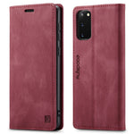 AUTSPACE A01 Series for Samsung Galaxy S20 4G/5G PU Leather Case RFID Blocking Wallet Flip Stand Cover