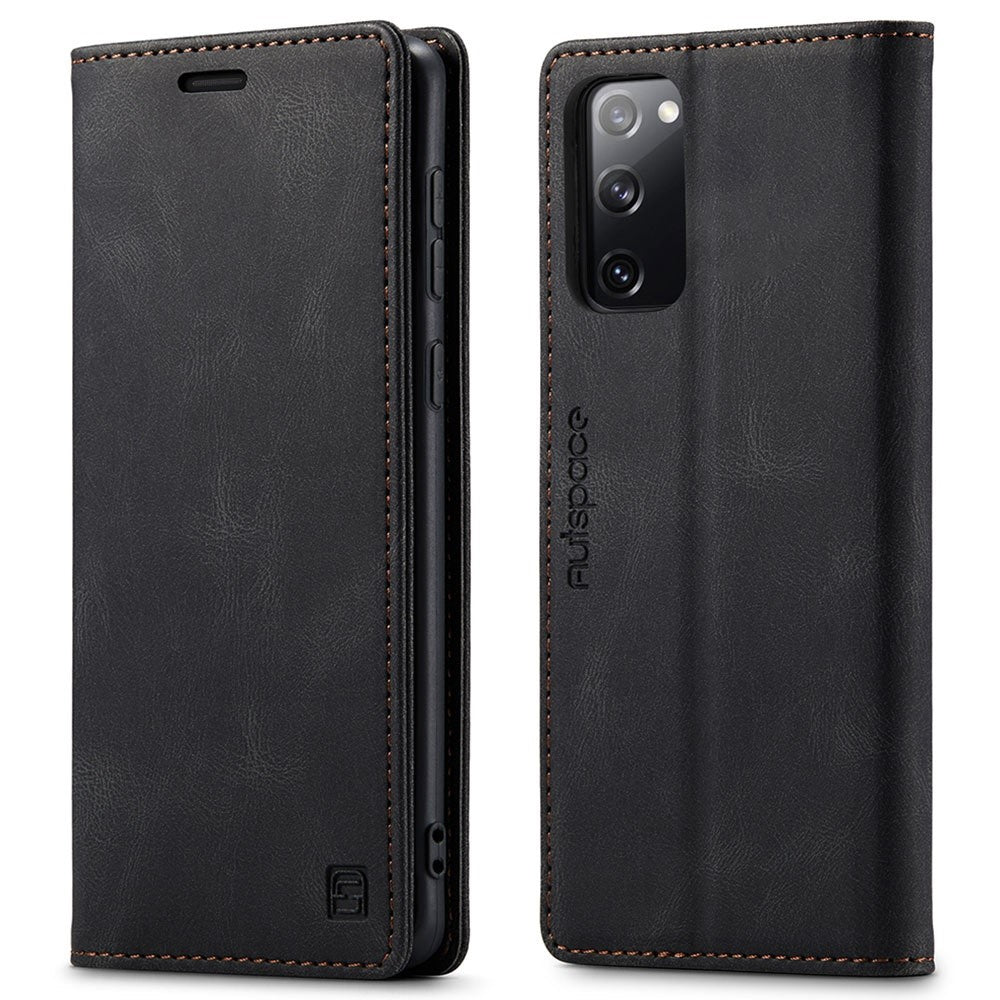 AUTSPACE A01-serien för Samsung Galaxy S20 FE 4G/5G/S20 Lite/S20 Fan Edition 4G/5G/S20 FE 2022 PU-läderskal RFID-blockerande fodral